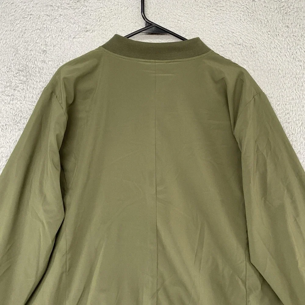 Banana Republic Bomber Jacket Mens XL Olive Army Green Full Zip Up Lightweight